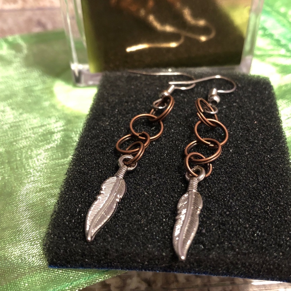 Feather Earrings Handmade and Lightweight